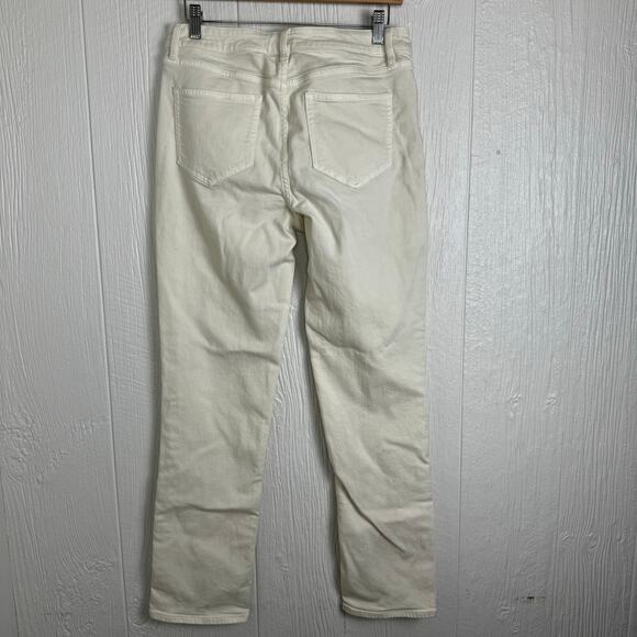 Lands’ End Mid Rise Staight Jean Cream Size 10 Off White Casual Neutral Ivory - Picture 6 of 10